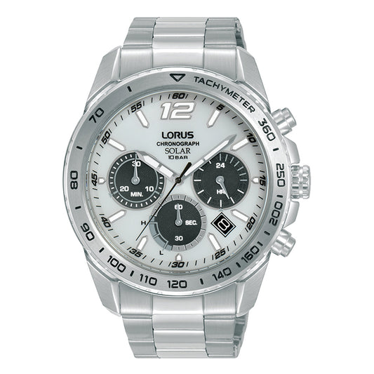 Lorus Sports Solar Chronograph Silver Stainless Steel Bracelet