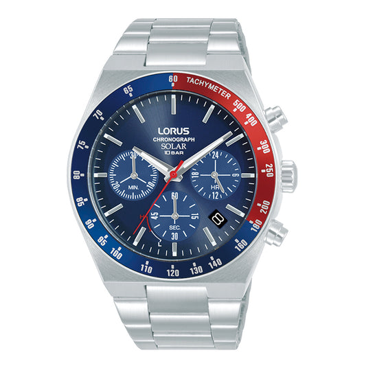 Lorus Sports Solar Chronograph Silver Stainless Steel Bracelet