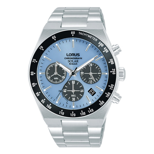 Lorus Sports Solar Chronograph Silver Stainless Steel Bracelet
