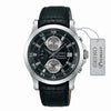 Ανδρικό Ρολόι Seiko Premier Chronograph Μαύρο με Δερμάτινο Λουράκι