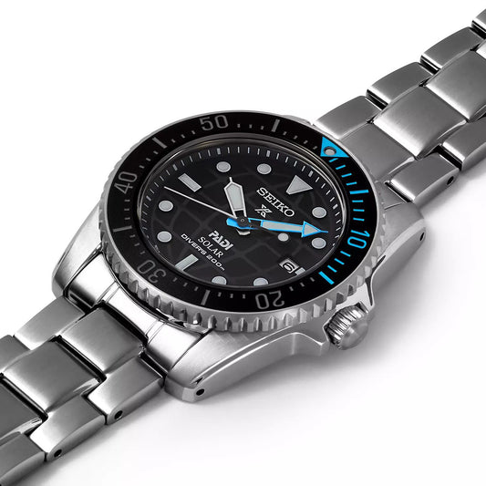 Seiko Prospex PADI Compact Solar Scuba Diver Silver Stainless Steel Bracelet