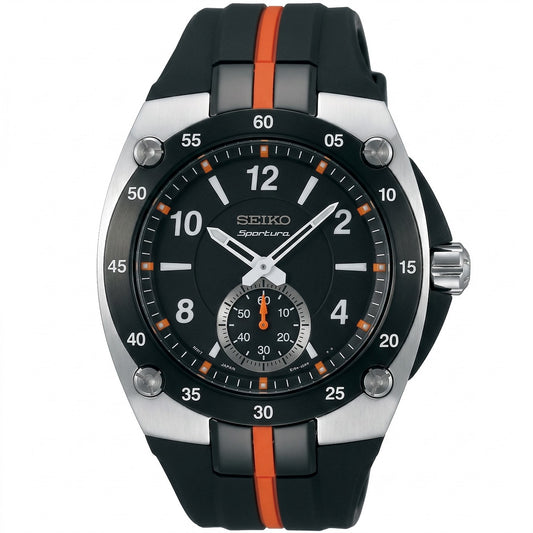 Ανδρικό Ρολόι Seiko Sportura με Μαύρο Καουτσούκ Λουράκι