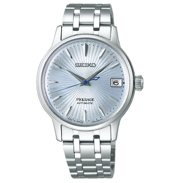 Seiko Presage Cocktail Time: 'Sky Diving' Automatic Silver Stainless Steel Bracelet