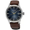 Seiko Presage "Midnight Blue Moon" Cocktail Time Automatic Brown Leather Strap
