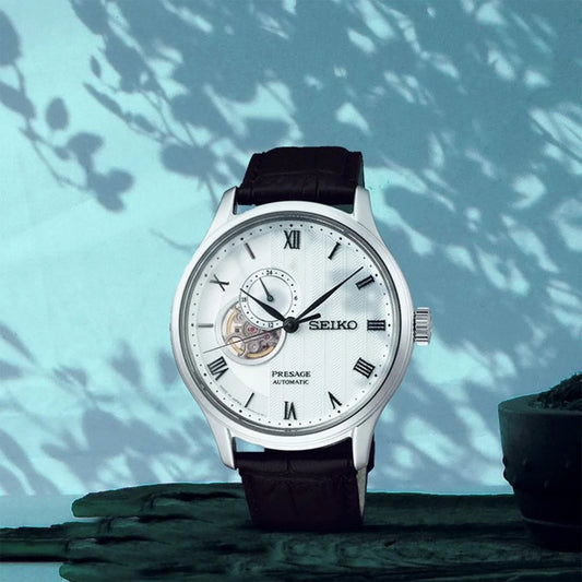Seiko Presage Zen Garden Automatic Black Leather Strap