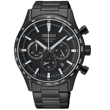 Seiko Conceptual Series Chronograph Black Stainless Steel Bracelet