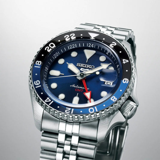 Seiko 5 Sports 'Blueberry' GMT SKX Re-Interpretation Automatic Silver Stainless Steel Bracelet