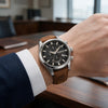 Ρολόι Ανδρικό Timberland Chronograph Ασημί με Καφέ Δερμάτινο Λουράκι TDWGC0109301