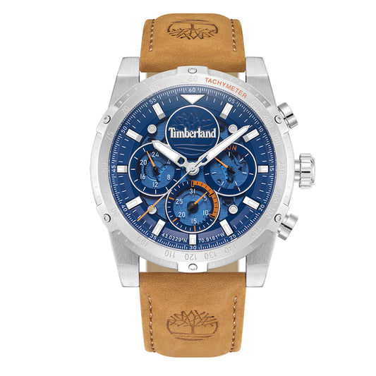 Timberland Sherbrook Multifunction Brown Leather Strap