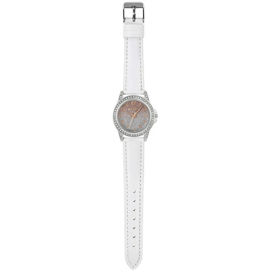 Tikkers Crystals White Leather Strap