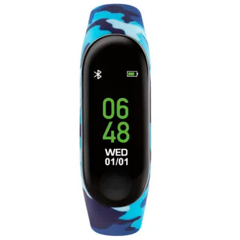 Tikkers Activity Trackers Blue Camo Rubber Strap