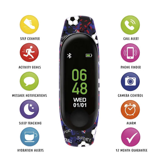 Tikkers Activity Trackers Football Multicolor Rubber Strap