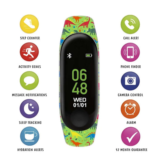 Tikkers Activity Trackers Dinosaur Multicolor Rubber Strap