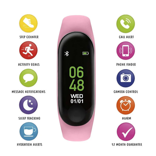 Tikkers Activity Trackers Pink Rubber Strap