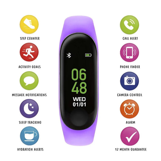 Tikkers Activity Trackers Purple Rubber Strap