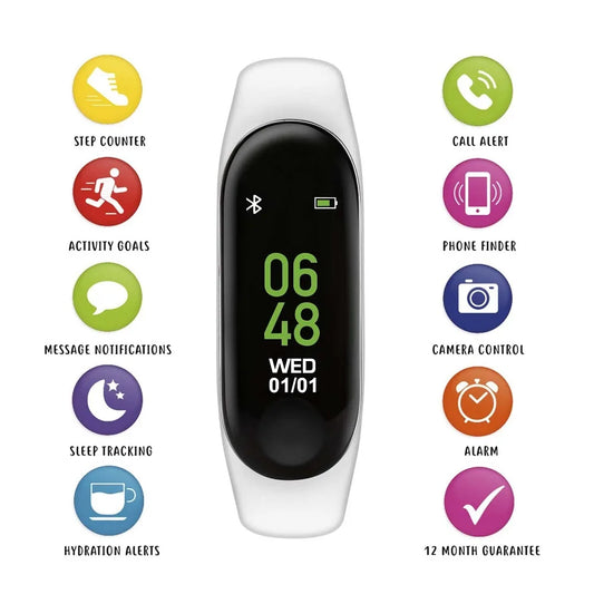 Tikkers Activity Trackers White Rubber Strap