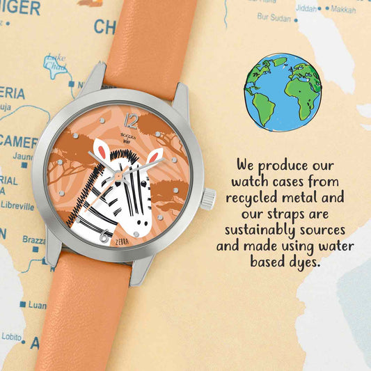 Tikkers Orange Leather Strap