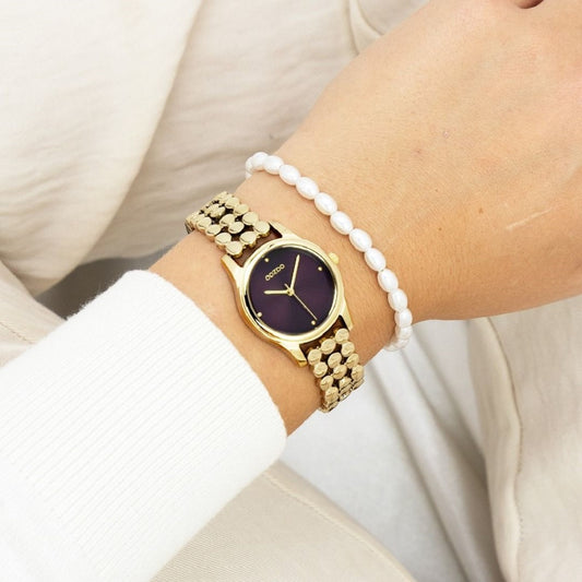 OOZOO TIMEPIECES με μπορντό καντράν και μπρασελέ C11633