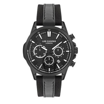 Lee Cooper Chronograph Black Leather Strap