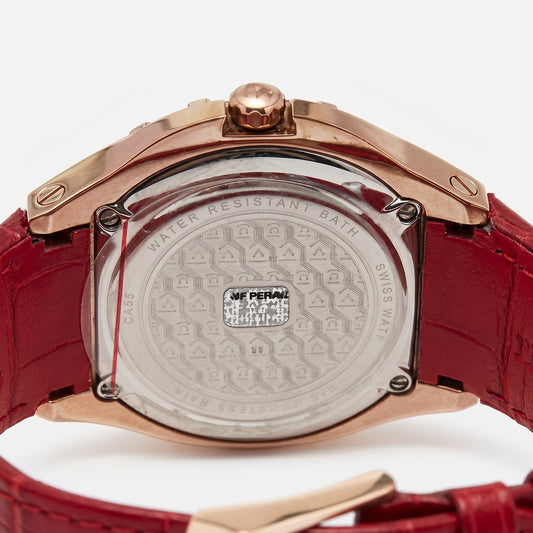 Γυναικείο Ρολόι GF Ferre Swiss Made Rose Gold με Δερμάτινο Λουράκι