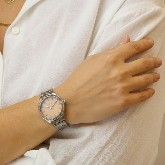 Gregio Supernova Crystals Silver Stainless Steel Bracelet