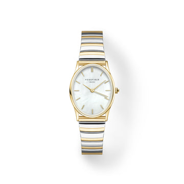 Rosefield Oval Pearl Two Tone Stainless Steel Bracelet